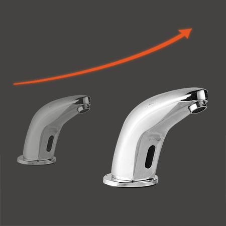 motion sensor bathroom faucet by your hands, touch-free, prevent cross-infection after washing hands. NO need to touch the handle to turn off after washing your hands. Convenient and clean.